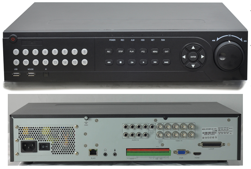  8 Ways H264 High Definition D1 Hard Disk Video Recorder 