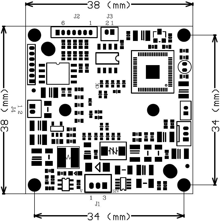 1200TVL HD 1/3 CMOS IR-CUT OSD Color Camera Board