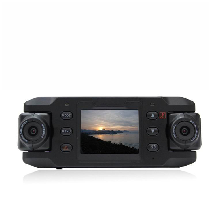  140 degree Dual Lens Car DVR + Rotatable Lens + GPS Module + 4G high-definition lens 